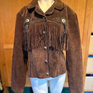 Scully Leatherwear Fawn Fringe and Beaded Jacket